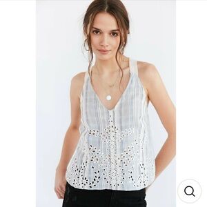 Urban Outfitters Ecote Dani Eyelet Tank Cropped Top